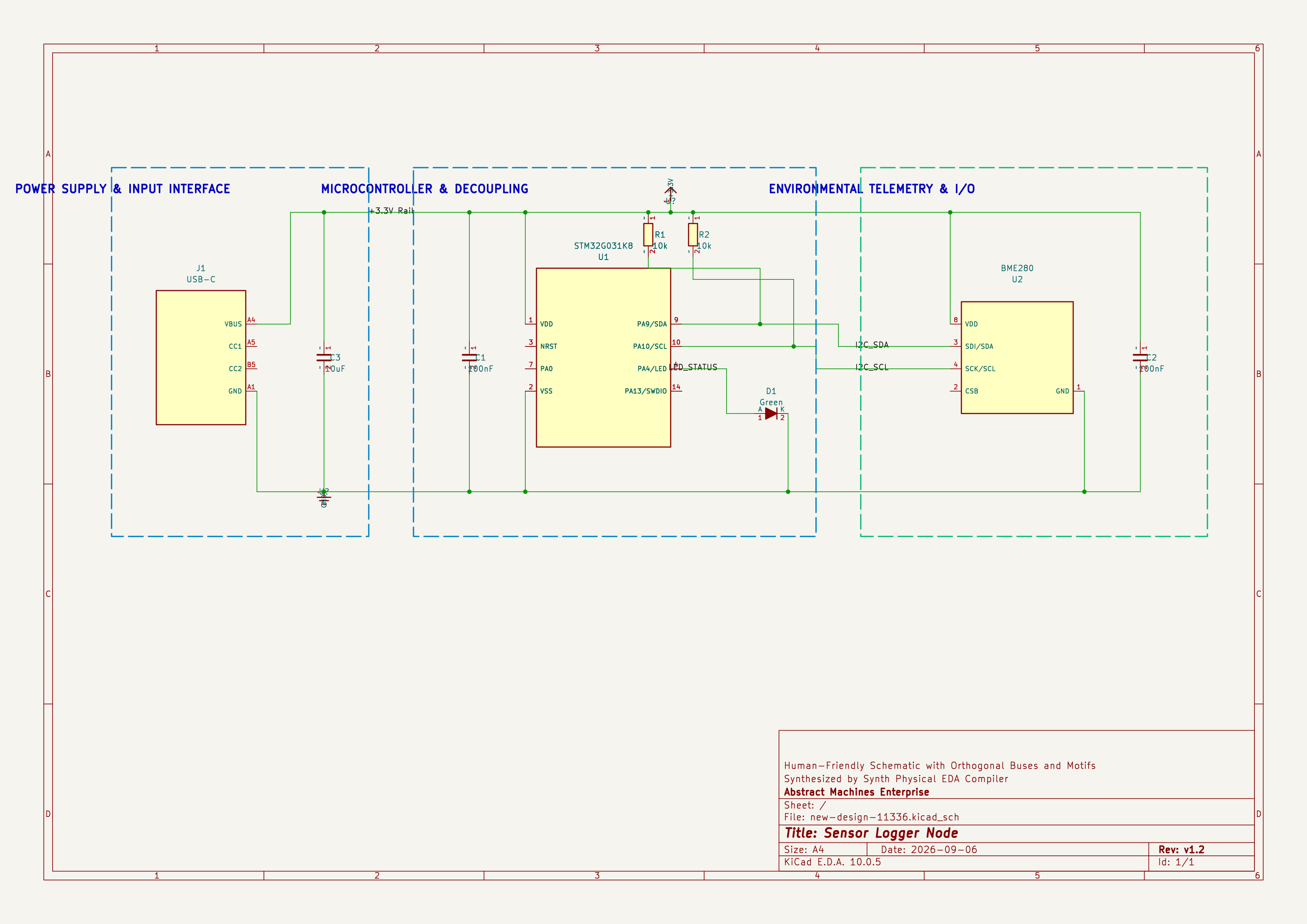 KiCad schematic generated from Synth source
